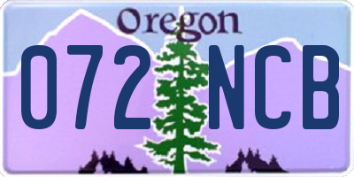 OR license plate 072NCB