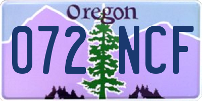 OR license plate 072NCF