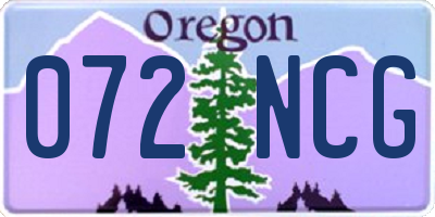 OR license plate 072NCG