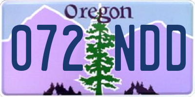 OR license plate 072NDD