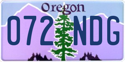 OR license plate 072NDG