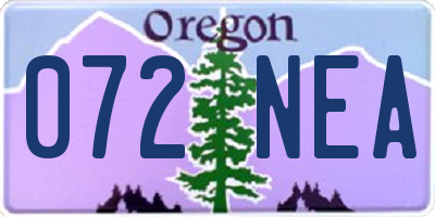 OR license plate 072NEA
