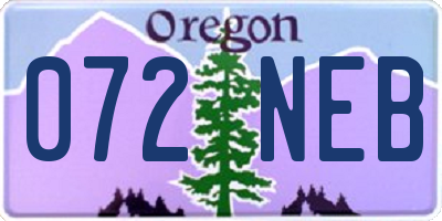 OR license plate 072NEB