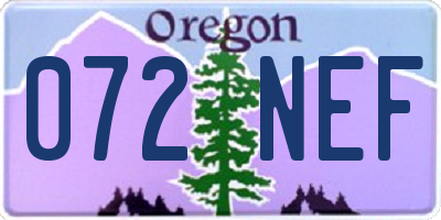 OR license plate 072NEF