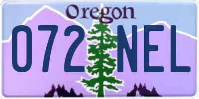 OR license plate 072NEL
