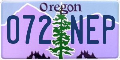OR license plate 072NEP