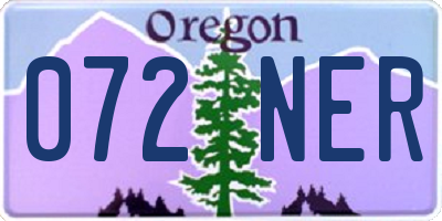 OR license plate 072NER