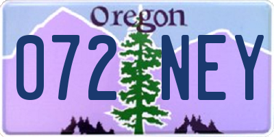 OR license plate 072NEY