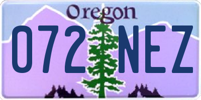 OR license plate 072NEZ