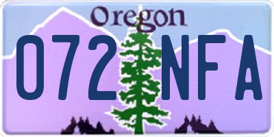 OR license plate 072NFA