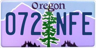 OR license plate 072NFE
