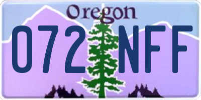 OR license plate 072NFF
