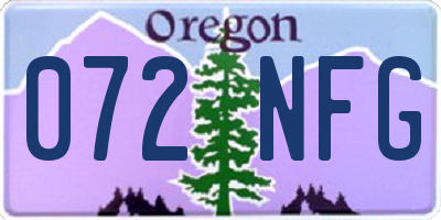 OR license plate 072NFG