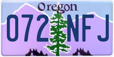 OR license plate 072NFJ