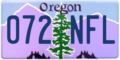 OR license plate 072NFL