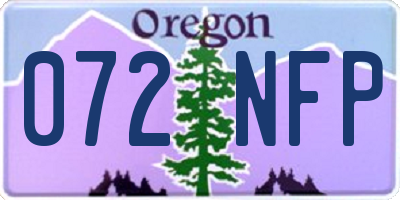 OR license plate 072NFP