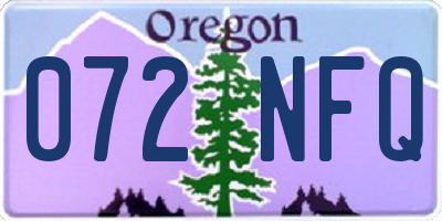 OR license plate 072NFQ