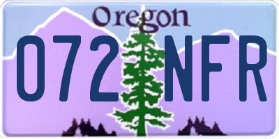 OR license plate 072NFR