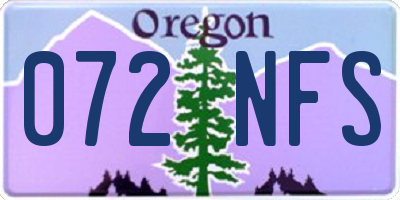 OR license plate 072NFS