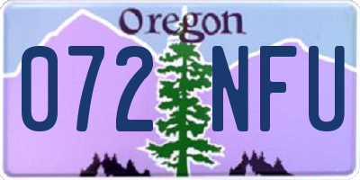 OR license plate 072NFU