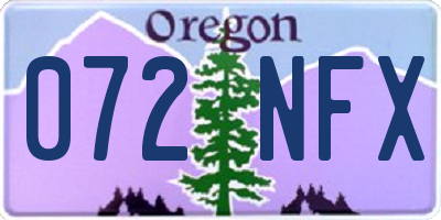 OR license plate 072NFX