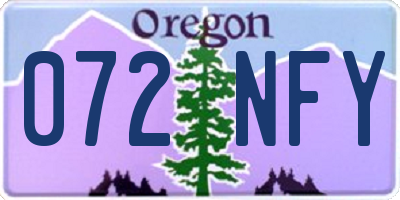 OR license plate 072NFY
