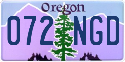 OR license plate 072NGD