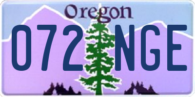 OR license plate 072NGE