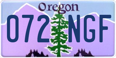 OR license plate 072NGF