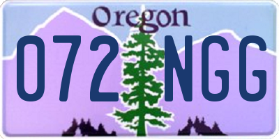 OR license plate 072NGG