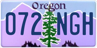 OR license plate 072NGH