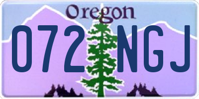 OR license plate 072NGJ