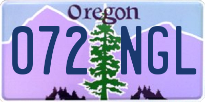 OR license plate 072NGL
