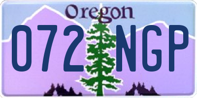 OR license plate 072NGP