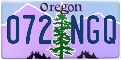 OR license plate 072NGQ