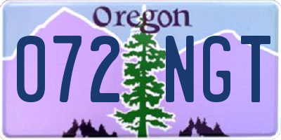OR license plate 072NGT