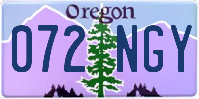 OR license plate 072NGY
