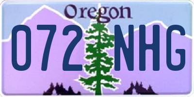 OR license plate 072NHG
