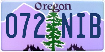 OR license plate 072NIB
