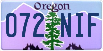 OR license plate 072NIF