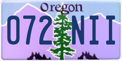 OR license plate 072NII
