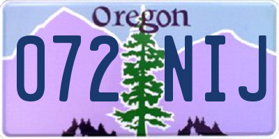 OR license plate 072NIJ