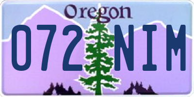 OR license plate 072NIM