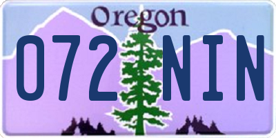 OR license plate 072NIN