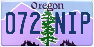 OR license plate 072NIP