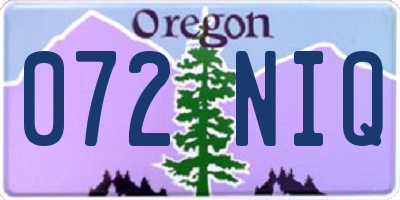 OR license plate 072NIQ