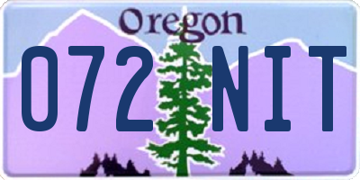 OR license plate 072NIT