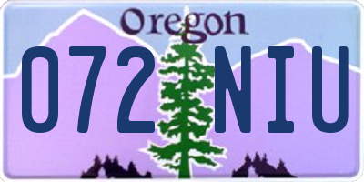 OR license plate 072NIU