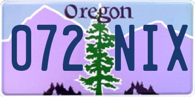 OR license plate 072NIX