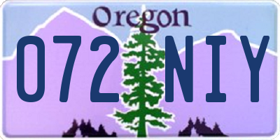 OR license plate 072NIY